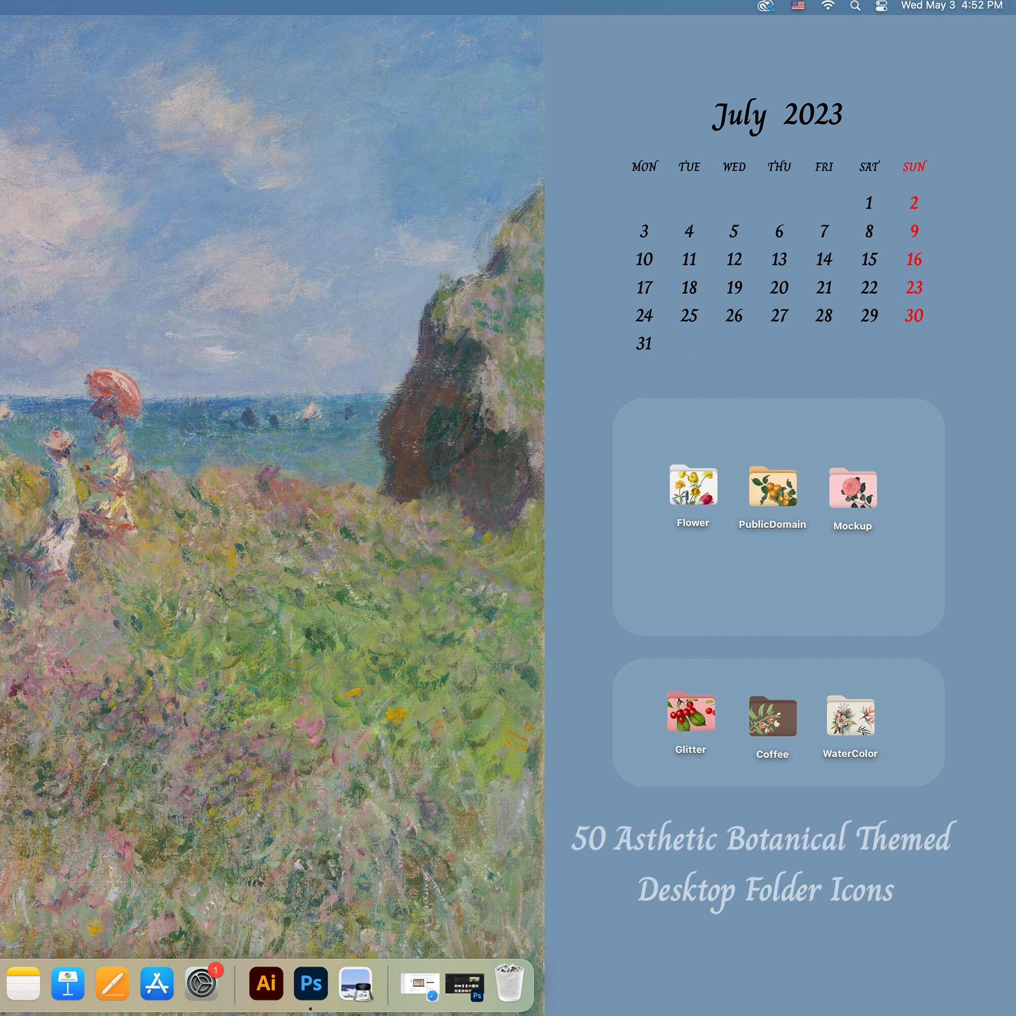 50 Desktop Folder Icons, Mac + Windows Folder Icons , Desktop Aesthetic ...
