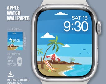 Wallpaper Apple Watch, wijzerplaat, Summer Breeze, achtergrond horloge, digitale wijzerplaat, Instant download, Digitale kunst