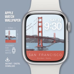Sfondo Apple Watch, Quadrante, Viaggi, San Francisco, Sfondo orologio, Quadrante digitale, Download immediato, Arte digitale