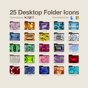 25 Desktop Folder Icons, Mac | PC Folder Icons , Desktop Aesthetic Folder Icon, Gemstone Folder Icons, Digital Art, Digital Folder Icons