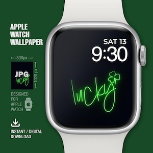 Sfondo Apple Watch, Festa di San Patrizio, Quadrante dell'orologio, Arte digitale, Tema colore neon, Smart Watch, Download immediato, Sfondo dell'orologio