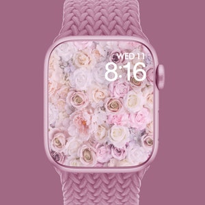Sfondo Apple Watch, Quadrante dell'orologio, Rose Garden, Sfondo dell'orologio, Quadrante digitale dell'orologio, Download immediato, Arte digitale