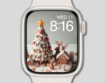 Sfondo Apple Watch, Quadrante, Natale, Decorazione albero 3, Sfondo orologio, Quadrante orologio digitale, Arte digitale, Design digitale