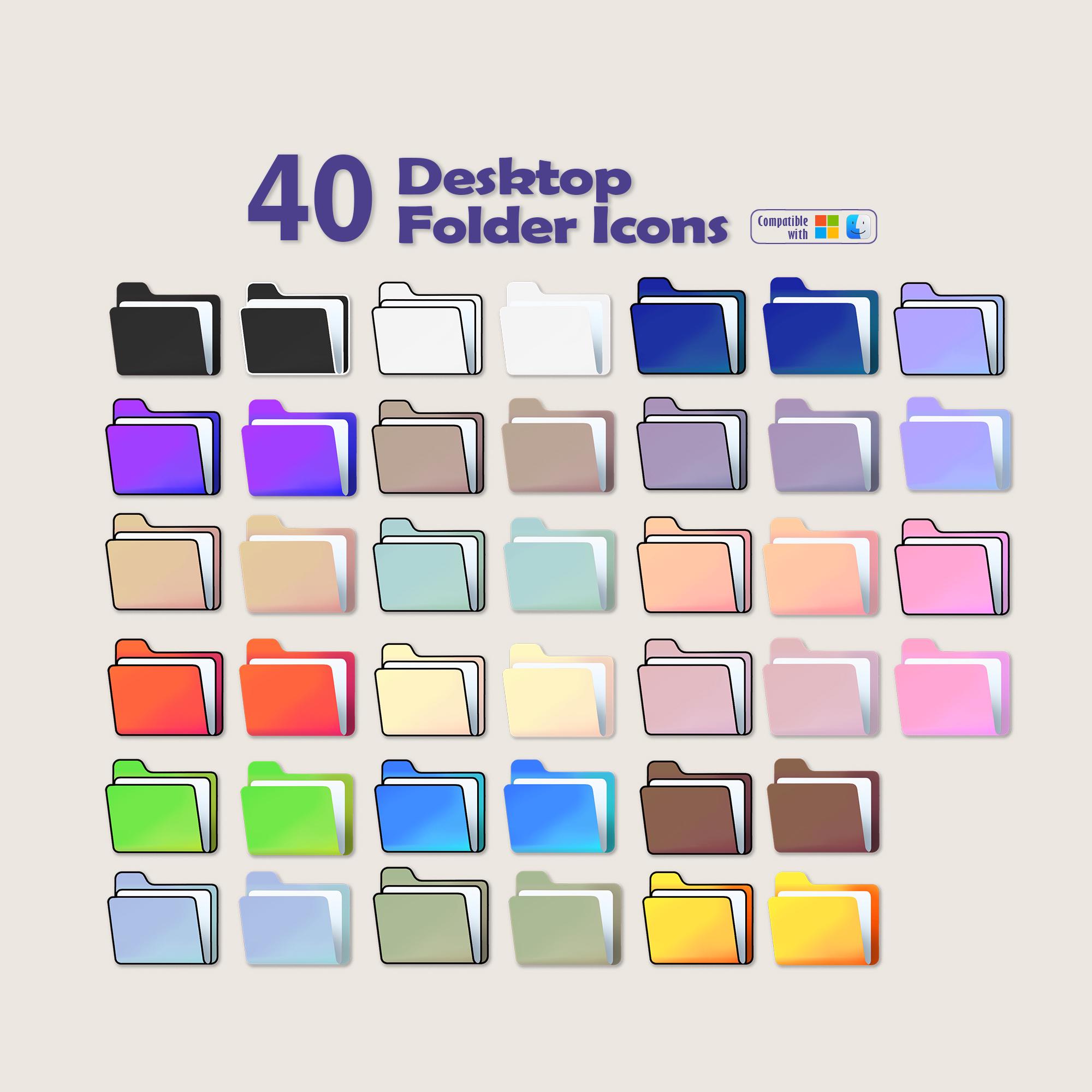 40 Desktop Folder Icons, Mac | PC Folder Icons , Desktop Aesthetic ...