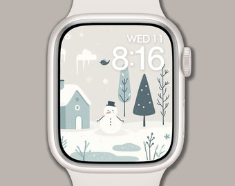 Apple Watch Wallpaper, Watch Face, Winter Wonderland, Watch Background, Digital Watch Face, Digital Art, Digital Design