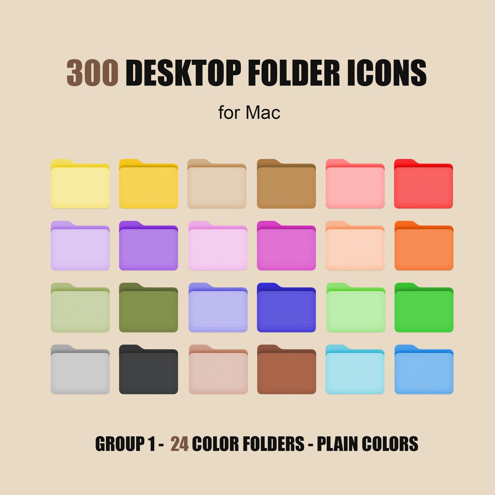 300 Bundle Desktop Folder Icons,macbook Folder Icons , Desktop