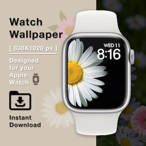Apple Watch Wallpaper, Daisy, Watch Face, Photo, Flower, Watch Background, Digital Watch Face, Instant download, Digital Art