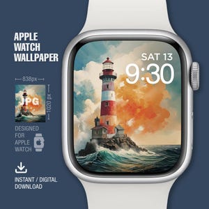 Sfondo Apple Watch, Quadrante, Viaggi, New York, Faro, Sfondo orologio, Quadrante digitale, Download immediato, Arte digitale
