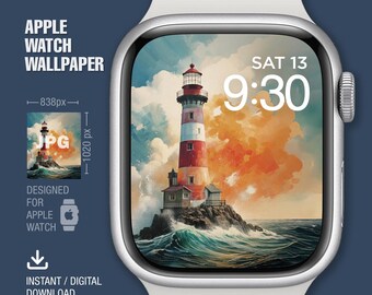 Apple Watch Wallpaper, Watch Face, Travel, New York, Lighthouse , Watch Background, Digital Watch Face, Instant download, Digital Art