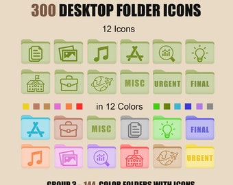 300 Bundle Desktop Folder Icons,MacBook Folder Icons , Desktop Aesthetic Folder Icon, Mac Computer Folder, Multiple colors, Digital Art