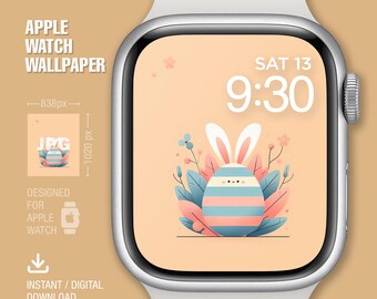 Sfondo Apple Watch, Pasqua, Buona Pasqua, Quadrante dell'orologio, Arte digitale, Quadrante dell'orologio digitale, Download immediato, Uovo di Pasqua colorato
