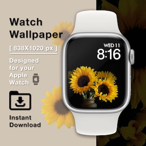 Sfondo Apple Watch, Girasole, Quadrante, Foto, Fiore, Sfondo Orologio, Quadrante Orologio Digitale, Download Istantaneo, Arte Digitale