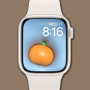Sfondo orologio digitale, sfondo Apple Watch, quadrante orologio zucca 3D, sfondo orologio, download immediato, illustrazione, arte digitale
