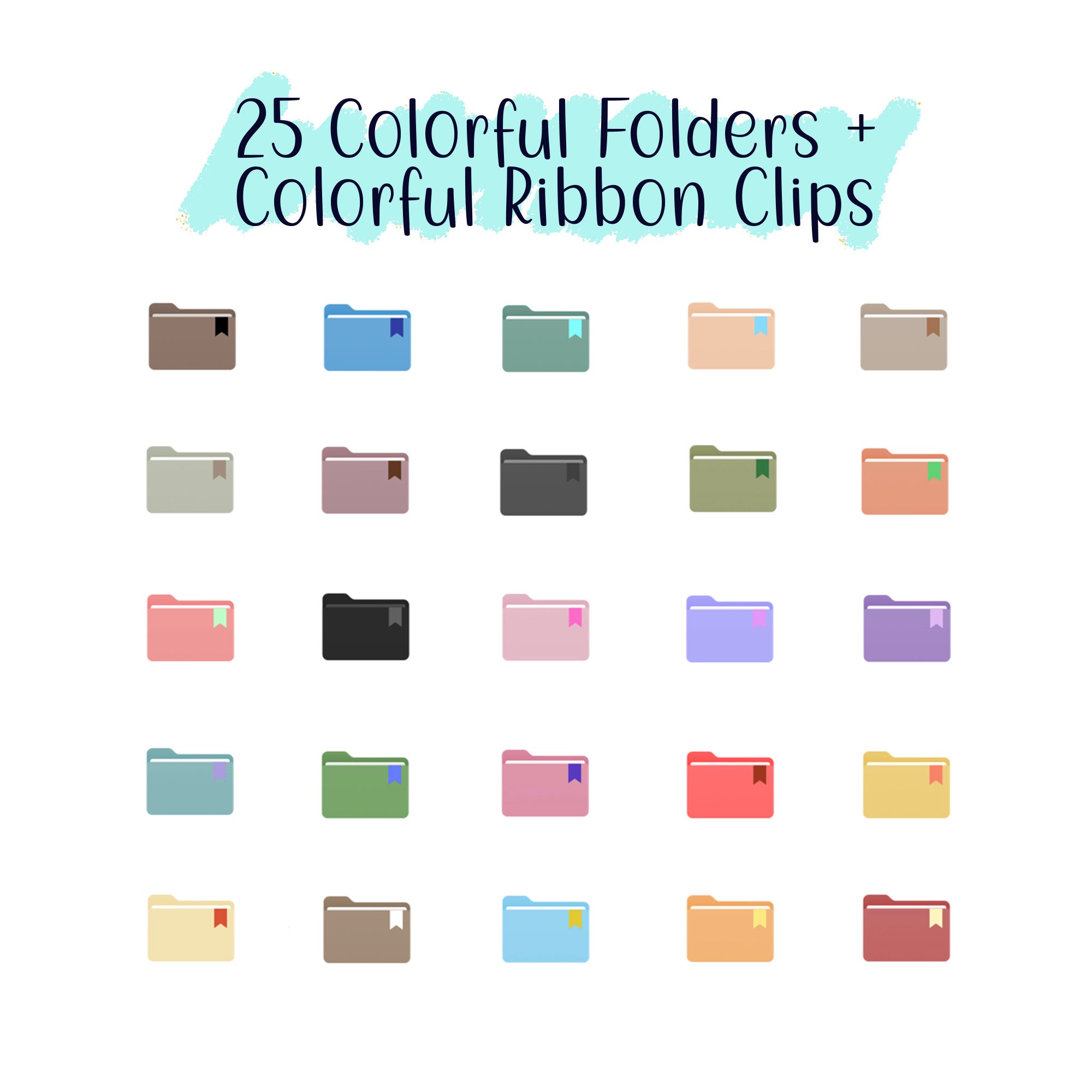 Digital 100 Desktop Folder Icons, Mac Folder Icons , Desktop Aesthetic ...