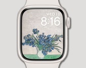 Apple Watch Wallpaper, Watch Face, Van Gogh, Irises, Watch Background, Digital Watch Face, Digital Art, Digital Design, Wallpaper