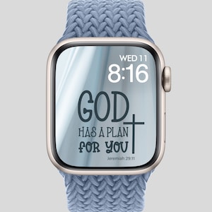Apple Watch cristiano, sfondo della Scrittura, download immediato, quadrante dell'orologio con croce, Bibbia digitale, versetto della Bibbia, arte digitale