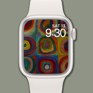 Sfondo Apple Watch, quadrante, quadrato con cerchi concentrici di Kandinsky, quadrante digitale, download immediato, arte digitale