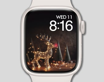 Sfondo Apple Watch, Quadrante, Natale, Renna II, Sfondo orologio, Quadrante digitale, Arte digitale, Design digitale