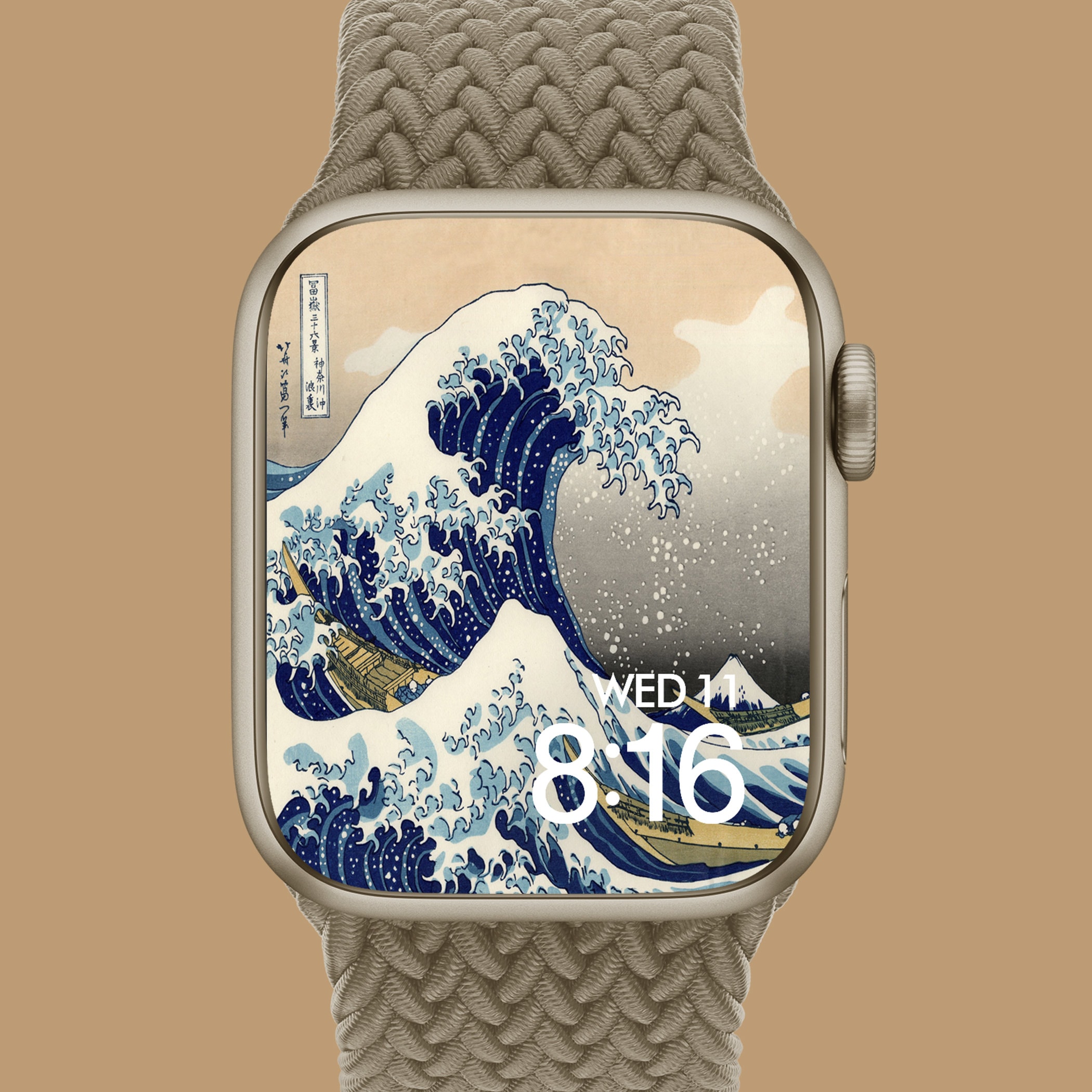 Apple Watch の壁紙、ウォッチフェイス、葛飾北斎作「神奈川沖浪裏