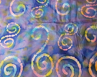 Pastel marbled fabric with bleached dot swirls - Sold by the yard - 1 1/2 Yards Available