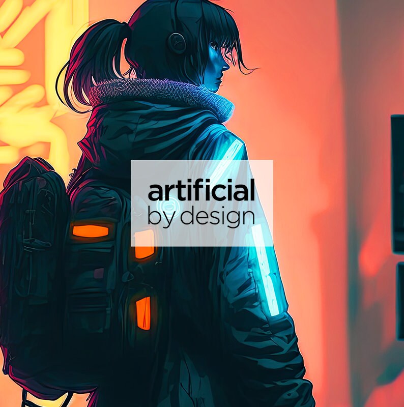 Midjourney AI Art Cyberpunk Anime Girl Walking in (Download Now) 