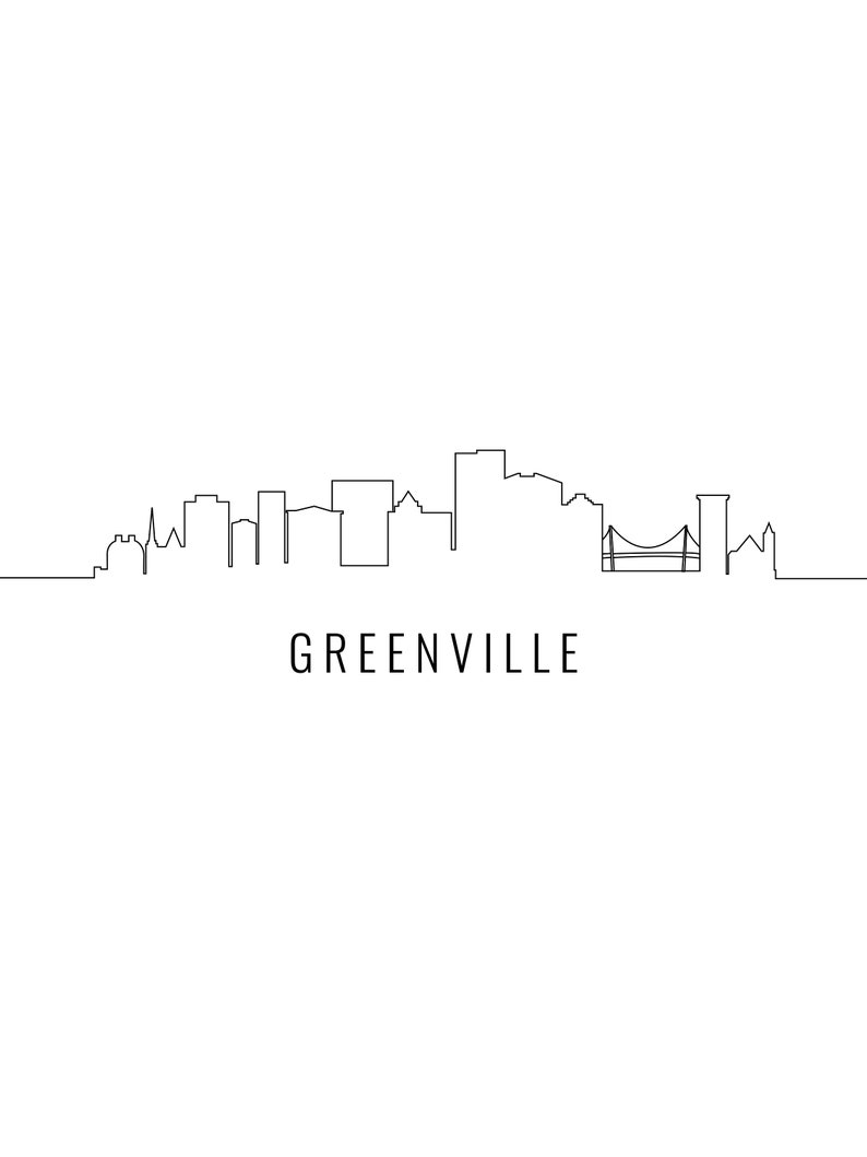 Greenville, SC Digital Download Printable Art Print Instant Download