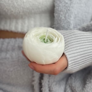 Ranunculus Beeswax Flower Candle Handcrafted