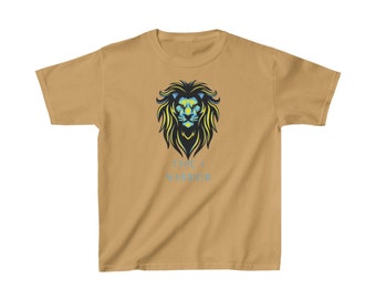 T-shirt Lion Heavy Cotton™ guerrier de type 1 pour enfant