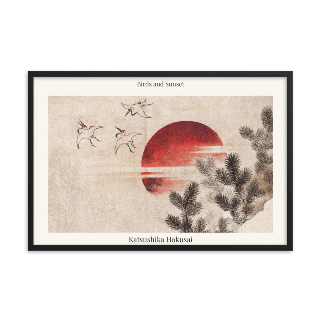 Birds and Sunset (1814) Vintage - Katsushika Hokusai - Etsy Birds and Sunset (1814) Vintage - Katsushika Hokusai - Etsy