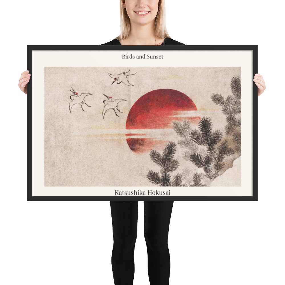 Birds and Sunset (1814) Vintage - Katsushika Hokusai - Etsy Birds and Sunset (1814) Vintage - Katsushika Hokusai - Etsy