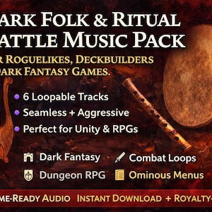 Dark Folk & Ritual Battle Music Pack – 6 loopbara spår för Roguelike-, Deckbuilder- och Dark Fantasy-spel