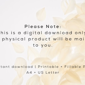 Peut inclure: T&eacute;l&eacute;chargement num&eacute;rique d'un document PDF imprimable et remplissable aux formats A4 et US Letter. Le texte indique "Veuillez noter : Il s'agit d'un t&eacute;l&eacute;chargement num&eacute;rique uniquement. Aucun produit physique ne sera exp&eacute;di&eacute;. T&eacute;l&eacute;chargement instantan&eacute; | PDF imprimable et remplissable A4 + US Letter"
