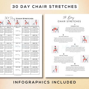 30 dagen stoeltrainingbundel afdrukbaar + interactieve pdf's | Makkelijk te volgen, beginnersvriendelijke training, digitale sportschoolgids | A4 + US Letter afbeelding 6