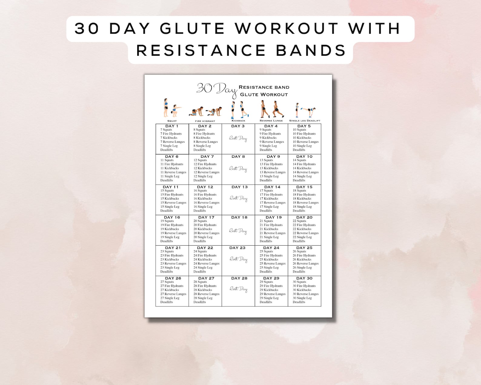 30 Day Resistance Band Workout Bundle Printable + Interactive PDF ...