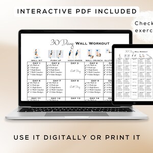 30 Day Wall Workout Printable + Interactive PDF | Easy to Follow ...