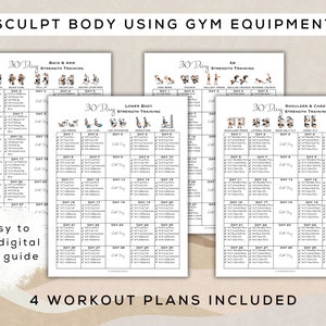 30 Day Strength Training Workout Bundle Printable + Interactive PDF |4 ...