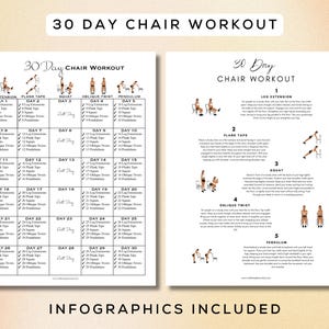 30 Day Chair Workout Bundle Printable + Interactive Pdfs | Easy to ...