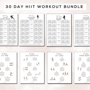 30 Day MEGA Workout Bundle Printable + Interactive Pdfs | 5 Bundles, 19 ...