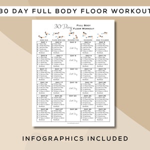 30 Day Floor Workout Bundle Printable + Interactive PDF | Easy to ...