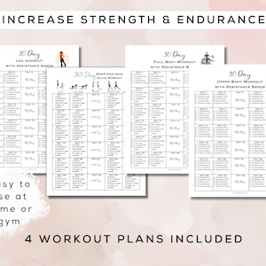 30 Day Resistance Band Workout Bundle Printable + Interactive PDF ...