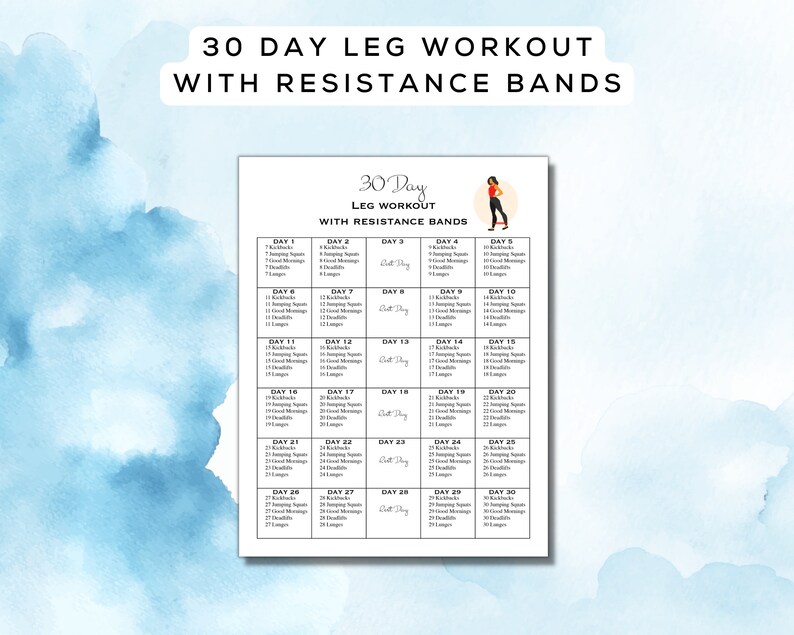 30 Day Booty Builder Bundle Printable Fillable PDF 4 Glute Leg Workout