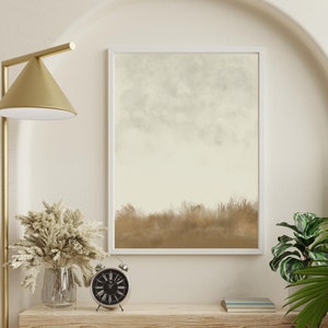 Brown Neutral Landscape Field Printable Wall Art For Bedroom Home Decor Instant Download Beige and Grey Tones Modern Minimalist Decor