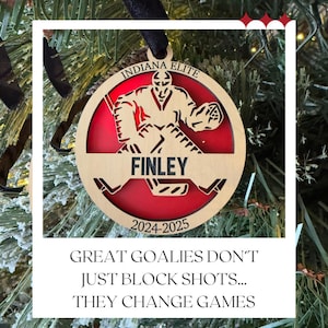 Custom Goalie Christmas Ornament,Personalized Wood & Acrylic Keepsake