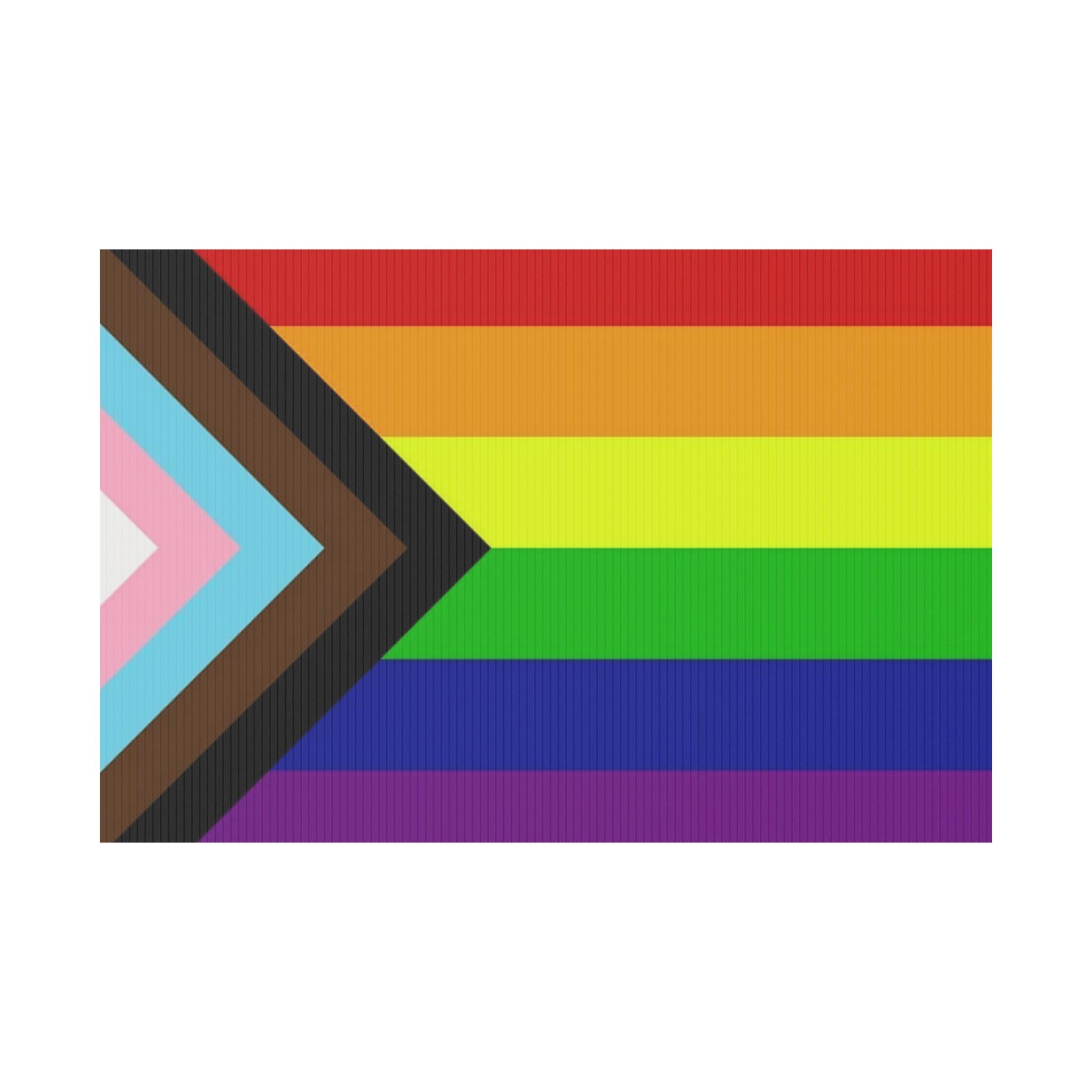 Progress Pride Sign Progress Pride Flag Plastic Yard Sign | Rainbow LGBTQ+ Outdoor Sign - Etsy