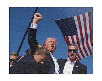 Iconic Image of Donald Trump Game Puzzle (Various pieces), Family Fun, Gift for Him, Gift for Her, Elections Memorabilia, MAGA, USA Flag