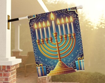 Hanukkah Menorah Garden Flag, Holiday Home Decor