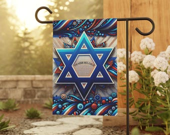 Star of David Garden Flag, Am Yisrael Chai, Jewish Pride Decor