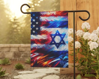 USA Stands with Israel Garden Flag, Jewish Pride Outdoor Decor