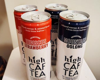 High Caf Tea, Loose Leaf Brewed Energy and Focus, No Jitters (4 Pack)