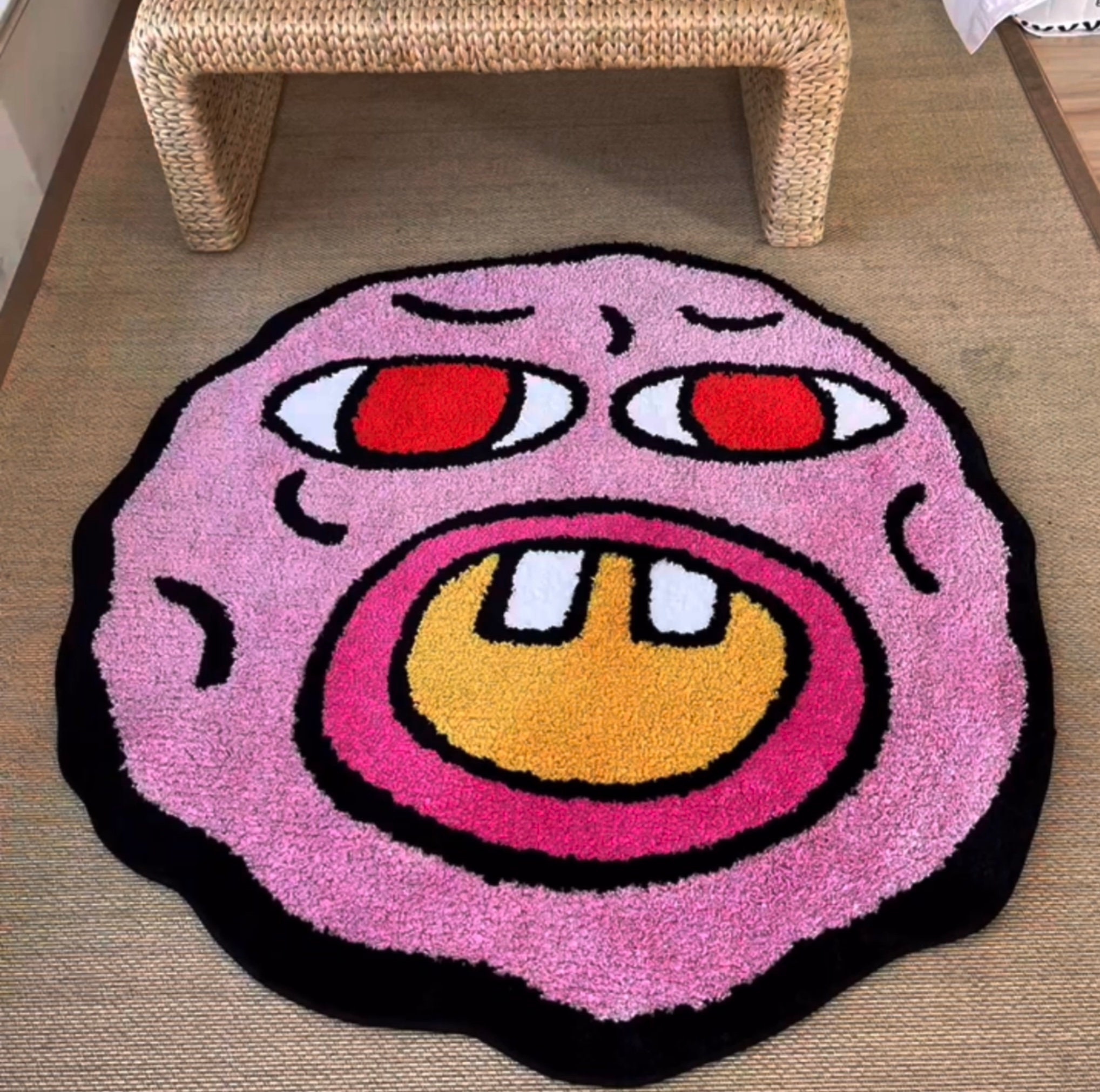 Cherry Bomb Rug Pink Handmade Tufted Carpet Room Decor Rug Small Rug ...